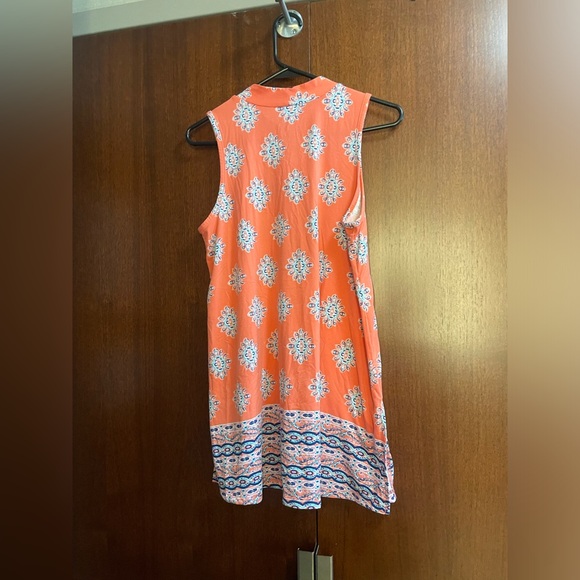 Sweet Teas by Pink Rose X-Large tunic top sleeveless pink blue floral pattern - Picture 3 of 7